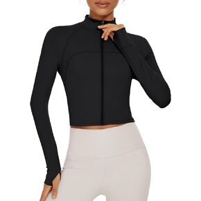 سترات Ivicoer للنساء ملابس رياضية لتمارين اليوجا مع فتحات للإبهام مقصوصة in Kuwait