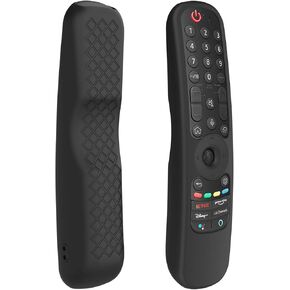 LEFXMOPHY MR21GC Remote Cover, Case Replacement for LG AN-MR21GA / AN-MR21GC Magic Remote Control 2021, Black Funda de Silicona Protectora with Lanyard