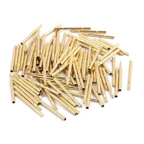 uxcell 100pcs R75-3S 1.3mm Dia 17.5mm Length Metal Test Probe Needle Cover Gold Plated