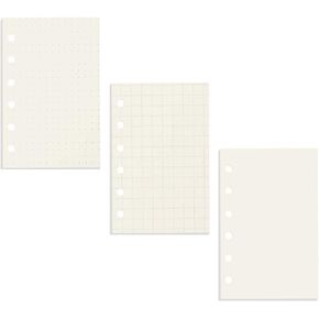 3 Pack Mini Binder Filler Paper Planner Refills 3 Holes Punched Refill Papers Loose Leaf Paper for Mini 3 Ring Refillable Notebook Binders, 60 Sheets per Pack, Total 180 Sheets
