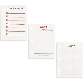 3 عبوات من ورق حشو الموثق الصغير الذي يعيد تعبئة 3 أوراق إعادة تعبئة مثقوبة باللون البيج ورق أوراق فضفاضة لحافظات دفاتر الملاحظات الصغيرة القابلة لإعادة الملء المكونة من 3 حلقات، 80 ورقة في كل عبوة، إجمالي 240 ورقة in Kuwait