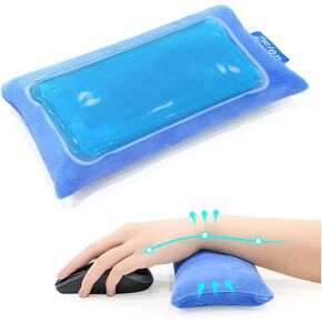 Wrist Rest for Mouse Wrist Pillow Mouse Hand Rest Cushion Ergonomic Mouse Palm Rest with Gel Heated Wrist Support Guard for Laptop Computer Soft Cushion Mouse Pad for Hand Pain (Blue)