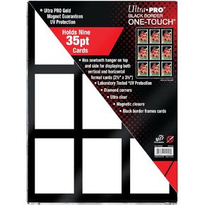 Ultra PRO - Black Border ONE-Touch 9 Graded Card Display Case, Show Off & Protect (Standard Size) Graded Baseball Cards, Football Cards or Collectible Gaming Cards, Magnetic Closure & UV-Resistant