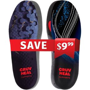Cruvheal 220+lbs Strong Arch Support Insoles and Work Comfort Orthotic Insoles