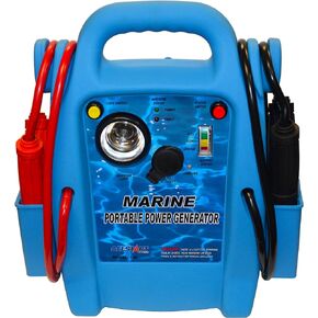 Cal-Van Tools Allstart 556 Marine Jump Starter with AC Inverter, Multi-Position Light, 4 Gauge Cables, Cable Clamps, Battery Status Indicator. Automotive Accessories,One Size