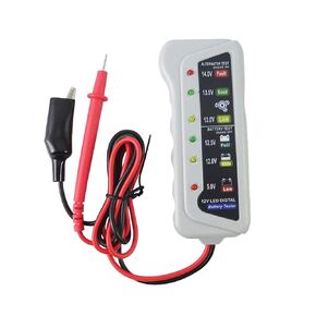 Battery Tester Digital Battery Analyzer, Car Battery Tester Check Battery Condition Alternator Charging Cranking System Scan Tool for Car Motorcycle Trucks (Light Grey)