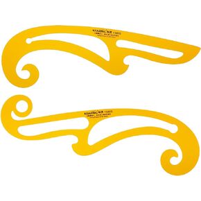 French Curve Ruler Template Set of 2pcs, Multifunctional Geometric Drawing Ruler Flexible Plastic Drafting Measuring Tool Drawing Templates