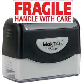 Fragile Handle with Care Pre-Inked Stamp - Red Ink (Large)