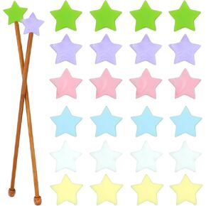 24 قطعة من سدادات إبر الحياكة النجمية، سدادات سيليكون لطيفة للحياكة على شكل نجمة ملونة، أداة حفظ الإبرة، واقيات نقاط إبرة الحياكة لملحقات مستلزمات يد الكروشيه اليدوية in Kuwait