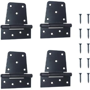 3.5 inchHeavy Duty Gate Hinges 4 Pack Extra Thick Industrial T Hinges Barn Door Hinges Shed Door Hinges for Large Wooden Gates Wood Fence Outdoor - Black Iron Finish (Screws Included)