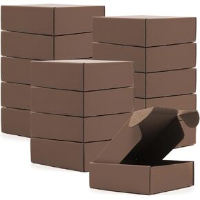 15 Pcs Cardboard Boxes Shipping Boxes, Recyclable Corrugated Cardboard Box Small Mailing Storage Gift Boxes for Shipping, Mailing, Gifts Packaging, Small Business, 6x6x2" (Coffee)
