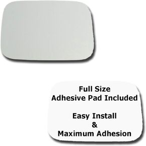 Mirror Glass + Full Size Adhesive Pad for 2003-2009 Hummer H2 Driver Side Replacement - Dim Fit Over (2004 2005 2006 2007 2008 03 04 05 06 07 08 09)