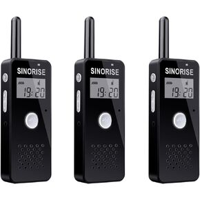 Mini Walkie Talkies, Two Way Radio with Earpiece & Mic Set Headsets,3 Pack