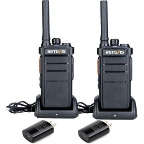 Retevis RB26 Walkie Talkies Long Range, Portable Two Way Radios, 2000mAh Rechargeable Battery, Flashlight, USB-C, for Camping,Hiking(2 Pack)