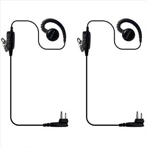 C Shape Earpiece 1 Wire 2-Pin Headset for Motorola R2 DLR1020 CLS1110 SLS1410 DTR410 DTR550 DTR700 RDU4100 RDU4160D RMM2050 RMU2040 RMU2080D DLR1060 VL50 CP200D Replace HKLN4604 (Pack of 2)