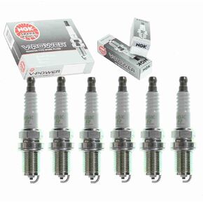 6 pc NGK V-Power Spark Plugs compatible with BMW 325i 2.5L L6 1992-2005
