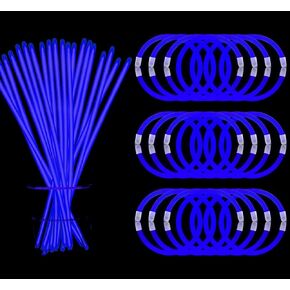 300 PCS White Glow Stick Bracelets Necklaces Bulk 8" Glowsticks with Connectors Glow in The Dark Party Supplies Light Up Neon Party Favor for July 4th Halloween Christms Birthday Wedding