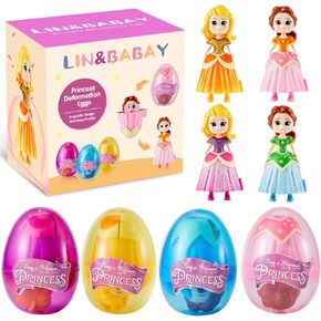 مجموعة من 4 بيضات عيد الفصح تشوه الأميرة الكبيرة من لين آند باباي مع ألعاب بالداخل، هدايا حفلات عيد الفصح للأطفال الأولاد والبنات، هدايا حشو سلة عيد الفصح (الأميرة) in Kuwait