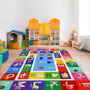 ABC Kids Alphabet Rug - Vibrant Colorful Bright Colors - for Kids Room/Bedroom/Classroom/Playroom Area Rug (A, 80×120cm/31×47in)