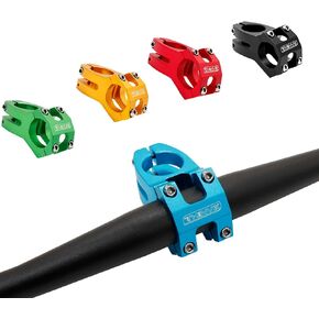 Thinvik 31.8mm Bike Stem MTB Short Handlebar Stem for Mountain Bike, BMX, Fixed Gear Cycling BMX Bicycle Handlebar Stem Aluminum Alloy 6061-0 Degree 45mm Length