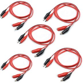 Oiyagai 5 Pcs 1M Double-end Alligator Clips Test Lead Jumper Wire