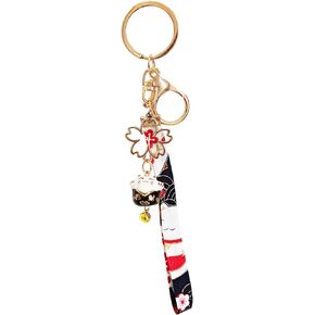 Womens Anime Lanyard Keychain Lucky Charms Cat Keychains Cute Purse Charm Womens Lucky Cat Key Chains