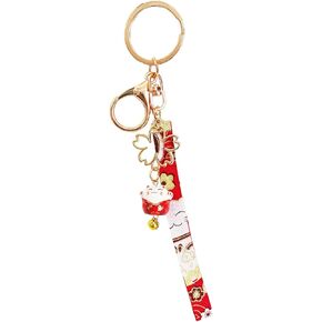 Womens Anime Lanyard Keychain Lucky Charms Cat Keychains Cute Purse Charm Womens Lucky Cat Key Chains
