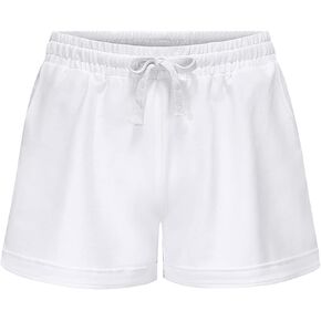 Women's Athletic Shorts Drawstring Elastic Waist Summer Beach Shorts with Pockets