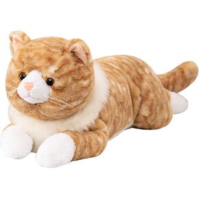 Cat Weighted Stuffed Animals, 5.3 lbs 25.5 inch Weighted Cat Plush Toy Realistic Cat Weighted Plush Animals Pillow Gifts for Adults and Kids, Orange, TX-58