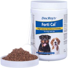 Doc Roy's Forti Cal- High Calorie Nutritional Energy Supplement - for Dogs, Cats, Puppies & Kittens- 454 gm Granules