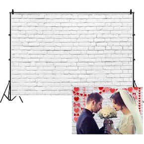 White Brick Backdrop for Photography LFEEY Vintage White Brick Wall Photo Backdrop Newborn Baby Shower Girls Adults Portrait Photography Background Wallpaper Photo Studio Props 10x8ft Vinyl