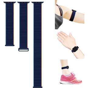 3 in 1 Compatible for Sport Loop Nylon Apple Watch Band Ultra 49mm 45mm 44mm 42mm 41mm 40m 38mm, Compatible for Sport Loop Ankle/Arm Bands Apple Watch Band Breathable Nylon Armband for iWatch SE Ultra Series 8 7 6 5 4 3 2 1