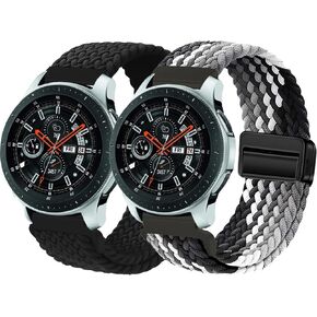 22mm Braided Magnetic Bands for Samsung Galaxy Watch 3 Band 45mm/Galaxy Watch 46mm/Gear S3 Frontier/Classic Women/men,Stretchy Nylon Loop Sport Strap for Garmin vivoactive 4/Venu 2,22mm Quick Release Wristbands