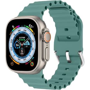 Ocean Band for Apple Watch Band 49mm 45mm 41mm 44mm 40mm 42mm 38mm Women Men, iWatch Sport Bands Silicone Breathable Bracelet Wristband for Apple Watch Ultra Series 9 8 7 SE2 SE 6 5 4 3 2 1 Strap
