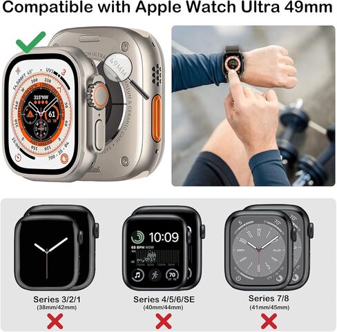 10 Pack Case for Apple Watch Ultra 2/Ultra 49mm, Durable Hard PC Frame Bumper, Shockproof Hard PC Scratch Resistant Protective Cover Compatible with iWatch Ultra 2/Ultra 49mm in Kuwait