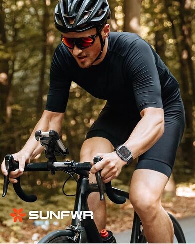 أحزمة SUNFWR متوافقة مع سوار ساعة Apple مقاس 45 ملم و44 ملم مع حافظة، وحزام رياضي متين مع غطاء واقٍ للرجال لسلسلة iWatch 9/8/7/6/5/4/SE in Kuwait