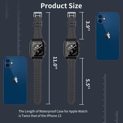 IP68 Waterproof Case with Band and Screen Protector Compatible for Apple Watch Series 10 9 8 7 6 5 4 3 2 SE2 SE,42mm in Kuwait
