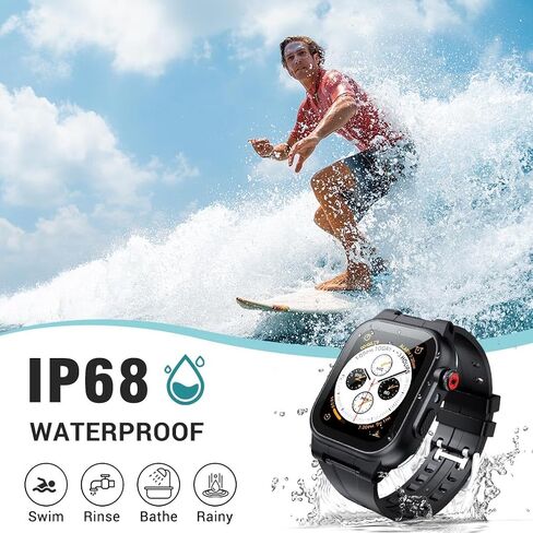 IP68 Waterproof Case with Band and Screen Protector Compatible for Apple Watch Series 10 9 8 7 6 5 4 3 2 SE2 SE,42mm in Kuwait