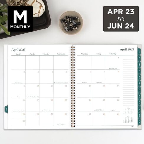 Mead 2023-2024 Academic Planner, Weekly & Monthly, 8 1/2" x 11", Large, Monthly Tabs, Flexible Cover, Palm Leaves (1317P-905A) in Saudi Arabia