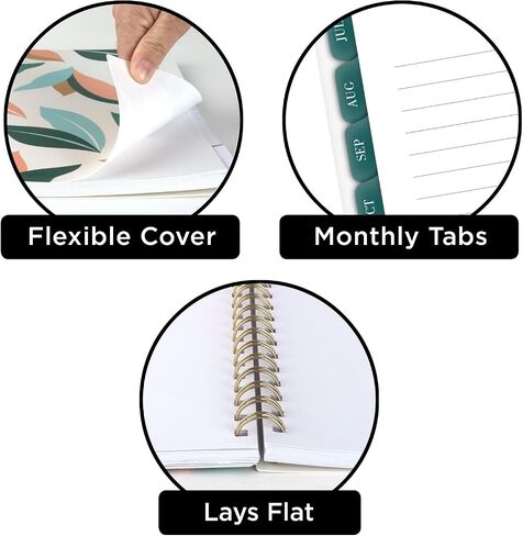 Mead 2023-2024 Academic Planner, Weekly & Monthly, 8 1/2" x 11", Large, Monthly Tabs, Flexible Cover, Palm Leaves (1317P-905A) in Saudi Arabia