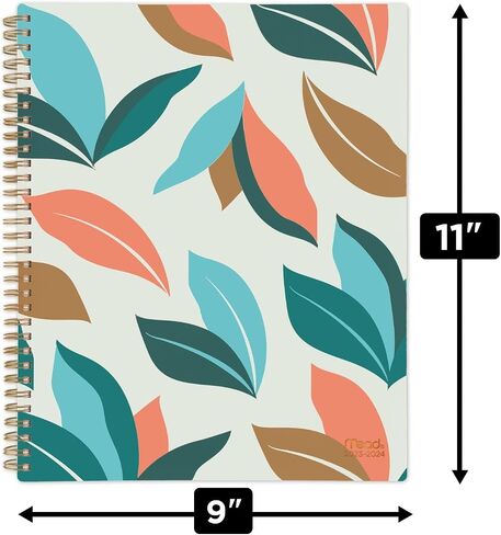 Mead 2023-2024 Academic Planner, Weekly & Monthly, 8 1/2" x 11", Large, Monthly Tabs, Flexible Cover, Palm Leaves (1317P-905A) in Saudi Arabia