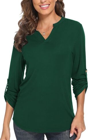 Womens Blouses 3/4 Sleeve Shirts for Women Long Sleeve Tops for Women in Saudi Arabia