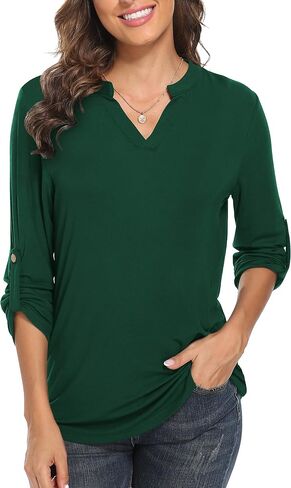 Womens Blouses 3/4 Sleeve Shirts for Women Long Sleeve Tops for Women in Saudi Arabia