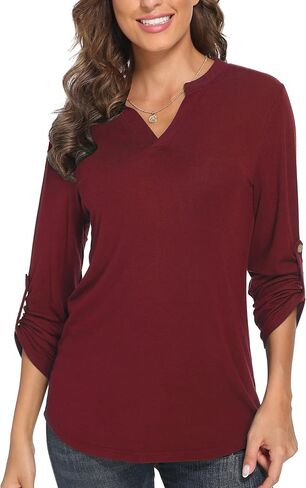 Womens Blouses 3/4 Sleeve Shirts for Women Long Sleeve Tops for Women in Saudi Arabia