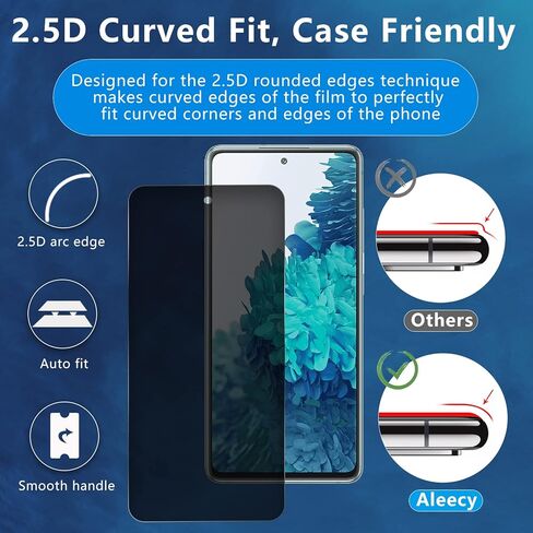 قطعتان من واقي شاشة الخصوصية لهاتف Samsung Galaxy s20FE، واقي شاشة من الزجاج المقوى المقاوم للتجسس بقوة 9H، فتحة دقيقة، خالية من الفقاعات، سهلة التركيب، مضادة للخدش، صديقة للحافظة in Kuwait