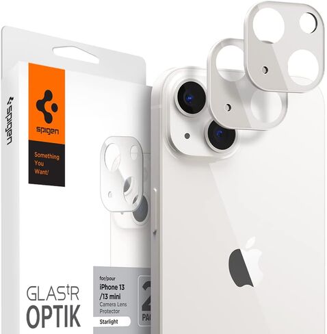 Spigen Camera Lens Screen Protector [GlasTR Optik] Designed for iPhone 13 (2021) / iPhone 13 Mini (2021) - Black [2 Pack]… in Saudi Arabia
