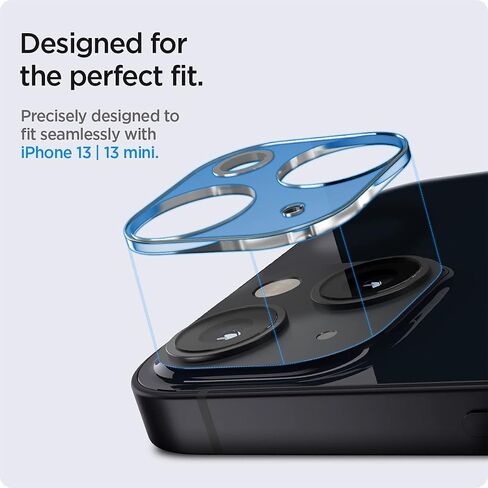 Spigen Camera Lens Screen Protector [GlasTR Optik] Designed for iPhone 13 (2021) / iPhone 13 Mini (2021) - Black [2 Pack]… in Saudi Arabia
