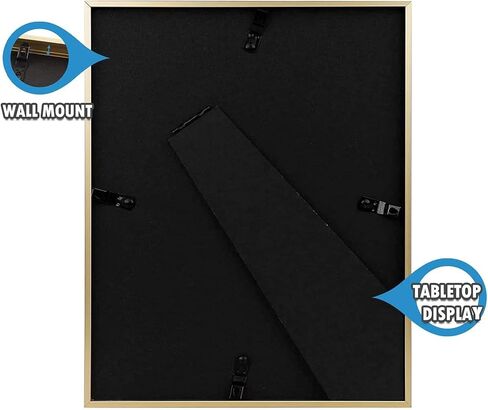 AUEAR, 16x20 Aluminum Frame in Gold - Real Glass - Made to Display Pictures 11x14 with Ivory Color Mat Horizontal and Vertical Formats for Wall (2 Pack) in Saudi Arabia