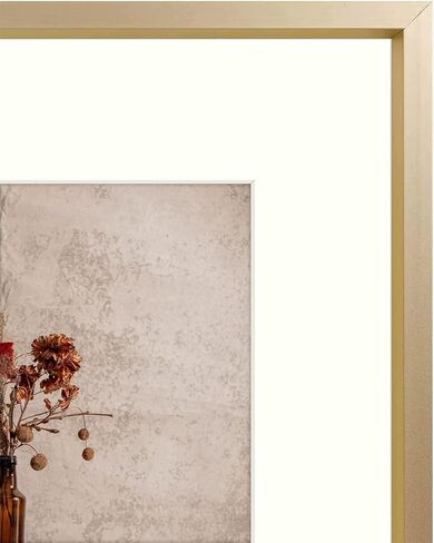AUEAR, 16x20 Aluminum Frame in Gold - Real Glass - Made to Display Pictures 11x14 with Ivory Color Mat Horizontal and Vertical Formats for Wall (2 Pack) in Saudi Arabia