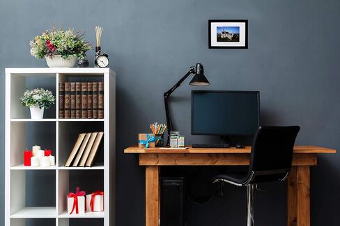 A4 Black Wood 21 x 29.7 cm Picture Frame with 13.8x20cm Mat - Includes Hanging Hardware and Easel - Real Glass - Horizontal and Vertical for Wall or Tabletop - International Size - 8.3x11.7 Inch in Saudi Arabia